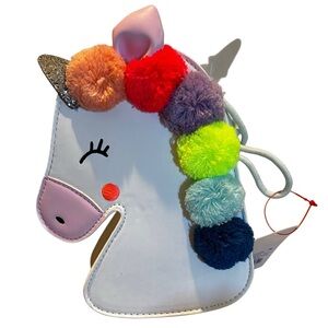 Cat & Jack Unicorn Bag with Rainbow Pom Poms